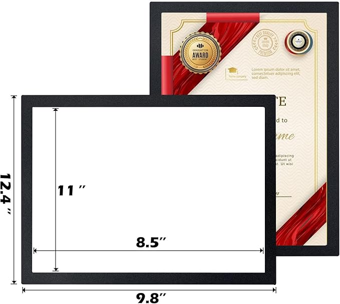 Magnetic Sign Holder - 8.5×11" Wall Mounted Self-Adhesive Magnetic Paper Holder,Transparent Wall Display Frame with Black Edge,Suitable for Office, Store, Mall, Home (6pack)