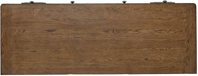 Liberty Furniture Carolina Park Jr Executive Credenza with Keyboard Tray, Locking File Storage for Home Office- Amber Brown Oak Wood