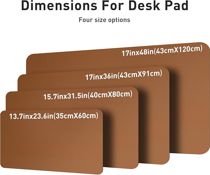 Aothia Leather Desk Pad Protector, Mouse Pad, Office Desk Mat, Non-Slip PU Leather Desk Blotter, Laptop Desk Pad, Waterproof Desk Writing Pad for Office and Home (Brown,23.6" x 13.7")
