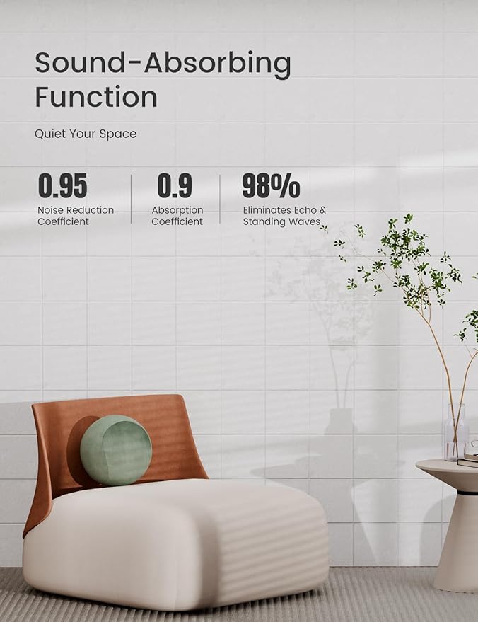 Bumusty Large Cork Board Alternative-47 x35 Felt Bulletin Board Tiles, with 30 Pushpins, 70 Adhesive Tabs, 12-Pack Slat Wall Paneling, Cork Boards for Office Push Pin Board Felt Board-Milky White