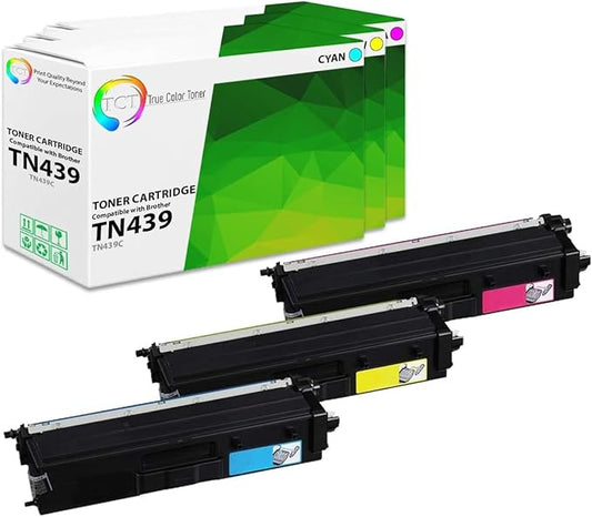 TCT TN439 Color Toner Cartridge 3 Pack - Compatible Replacement for Brother TN439 TN-439 Ultra High Yield Works with Brother HL-L8360CDW L8360CDWT MFC-L8900CDW L9570CDW (Cyan Magenta Yellow)