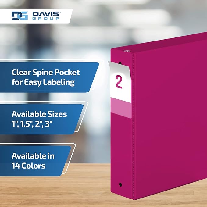 Premium Economy 6-Pack 3-Ring Binders for School or Office, Round-Ring Binders, 2 Inch, Pink