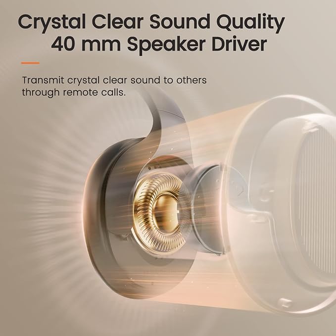 EKSA Wireless Headset with Mic for Work, Bluetooth 5.0 Headset with AI-Powered Noise Cancelling Microphone - Bluetooth Wireless Headphones with Mic for Work/PC/Laptop/Computer/Office/Zoom