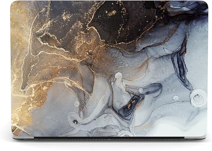 Case Compatible with MacBook Pro 15 inch 2019 2018 2017 2016 Release A1990 A1707 with Touch Bar, Plastic Hard Shell Laptop Case Cover & Keyboard Protector - Gray Marble