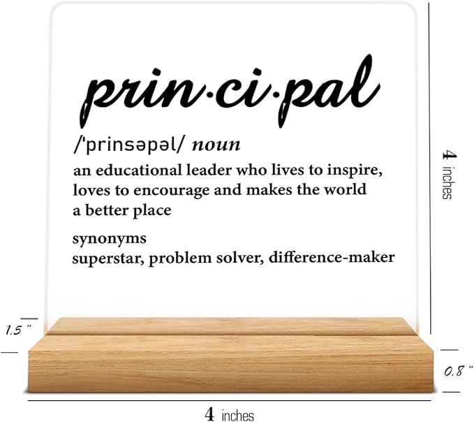 School Principal Appreciation Gifts for Men Women, Principal Definition Acrylic Desk Sign Decor