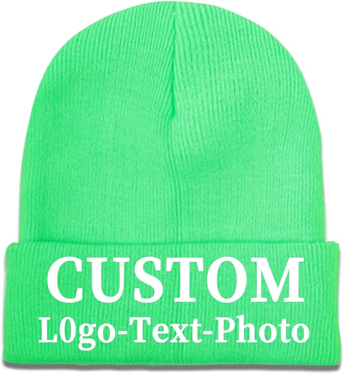 Custom Beanie for Men Women Bulk Custom Winter Hat Beanies with Logo Text Image Personalized Knit Hats Gifts for Business