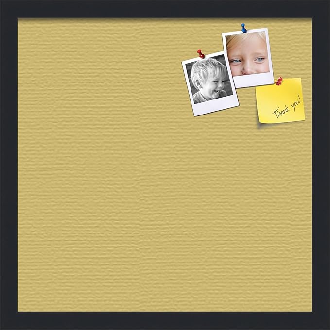 PinPix 16x16 Inch Cork Bulletin Board. This Decorative Framed Pin Board Comes with Honey Pastel Design and a Satin Black Frame. Ideal for Home Office Decor or Message Board (PinPix-1810)