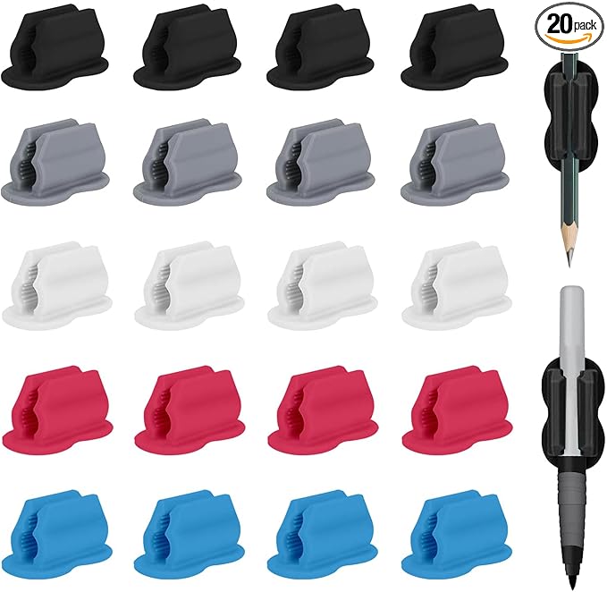 20 Pack Pencil Holders, Adhesive Desk Pencil Holder For Classroom Clipboard Wall, Silicone Pen And Marker Holders For School Student Kids Teacher Office Desk Accessories