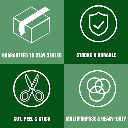 HERKKA Clear Packing Tape, 18 Rolls Heavy Duty Packaging Tape for Shipping Packaging Moving Sealing, 3Mil Thick Clear Packing Tape, 2 inches Wide, 65 Yards Per Roll, 1170 Total Yards