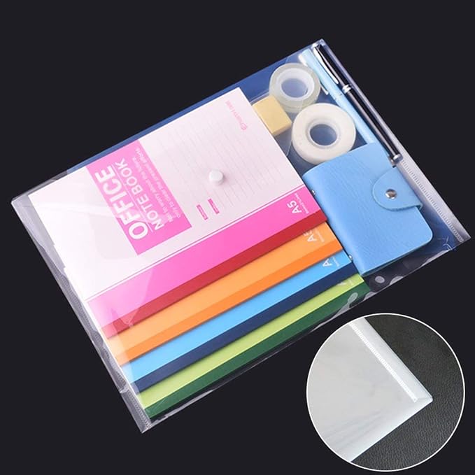Plastic Envelopes with Button Snap Closure, 20pcs Clear Poly Folders for Documents, Letter Size, A4 Size, for School and Office Supplies