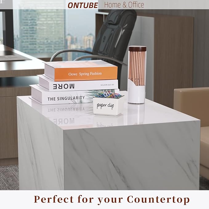 ONTUBE Farmhouse Paper Clip Holders Dispenser Organizer for Desk 3 Inch White