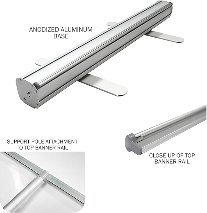 Retractable Roll Up Banner Stand - Custom Signs for Business, Customize Stand with Your Design Photo Text Logo (33 x 81 Inch)