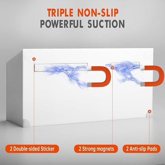 Magnetic Dry Erase Marker Holder, Acrylic Magnet Pen Holder for Whiteboard, Refrigerator, Magnetic Fridge Organizer for Office, Classroom, Whiteboard Maker Storage, Locker Organizer(White)