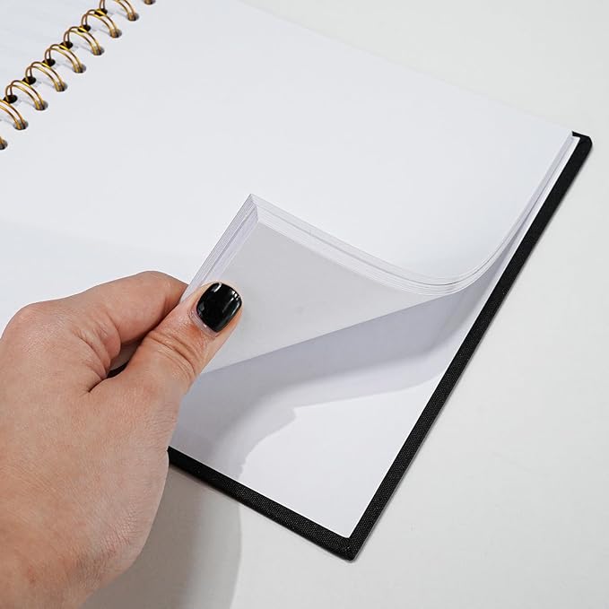 Vienrose Scrapbook 10x10 Inch Hardcover Kraft White Pages DIY Scrapbook Photo Album Linen Cover Scrap Book Photo Albums Scrapbooking Supplies Kit for Couple Family Wedding Travel