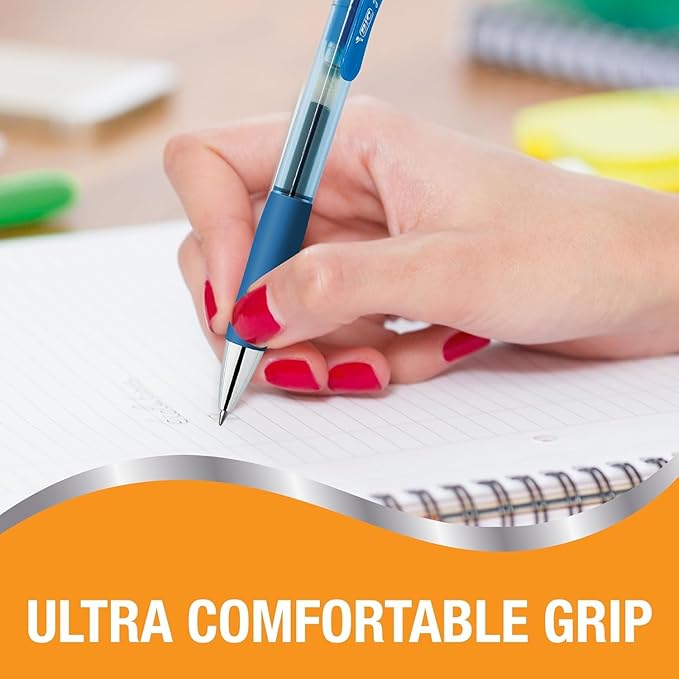 BIC Gelocity Pro Gel Pen with 0.7 mm Medium Point and Smear-Resistant Ink, 12-Count in Blue Ink