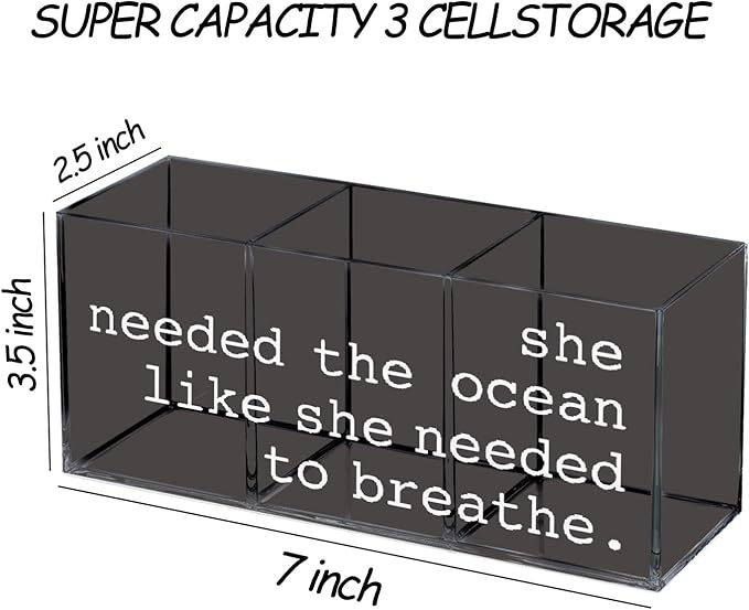 Ocean Themed Gifts Pen Pencil Holder for Desk, Ocean Beach Gifts for Women Makeup Brush Holder, Gifts for Beach Lovers Acrylic Pen Pencil Holder Organizer for Home Office Desk Accessories