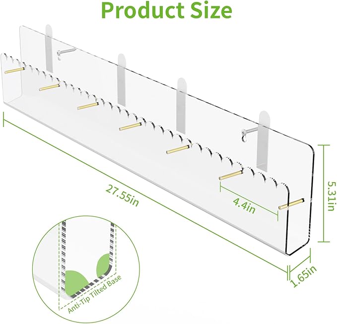 Brochure Holder Wall Mount, 2 Pack Acrylic Modular Flyer with Adjustable Magnetic Golden Bolt, Wavy Lace Pamphlet Display Stand for Organizer Trifold Flyer, Document, Leaflet, 6 Slots