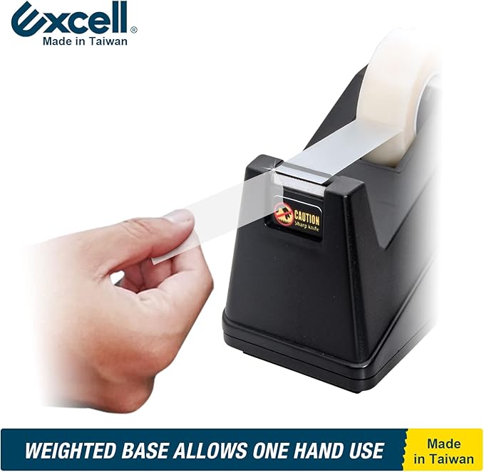 Excell Desk Tape Dispenser (1" core) with Non-Skid Base, Desktop Tape Dispenser Design for Home, Office, Gift Store and Wrapping Purpose - 3Pack