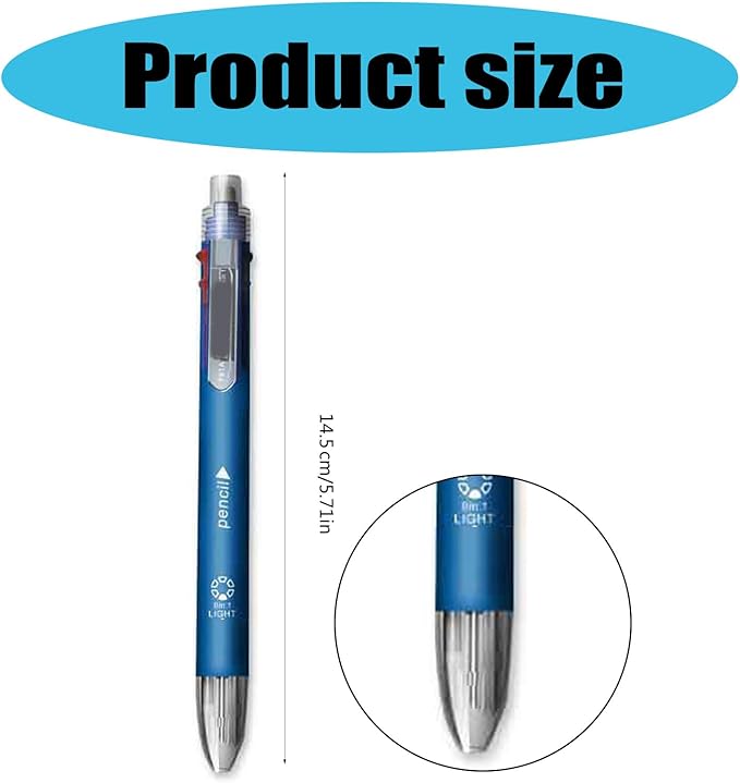 Multifunctional Mechanical Pencil 5 Color-in-1 Ballpoint Pen Retractable Multicolor Ballpoint For Student Teacher Erasable