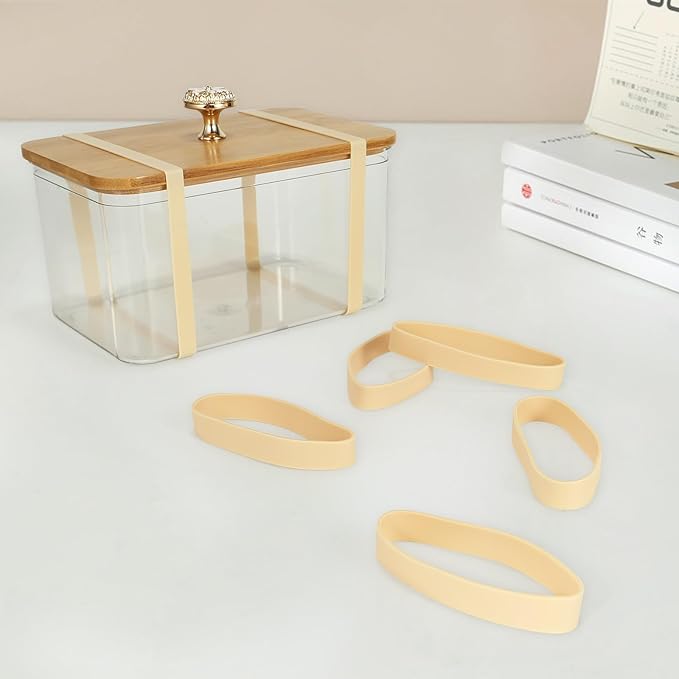 Size #82 Tactical Rubber Bands - Pack of 60 Heavy-Duty, Extra Thick and Wide UV, Heat, and Cold-Resistant Industrial-Grade Elastic Bands for Camping, Cycling, and Fishing (light brown)