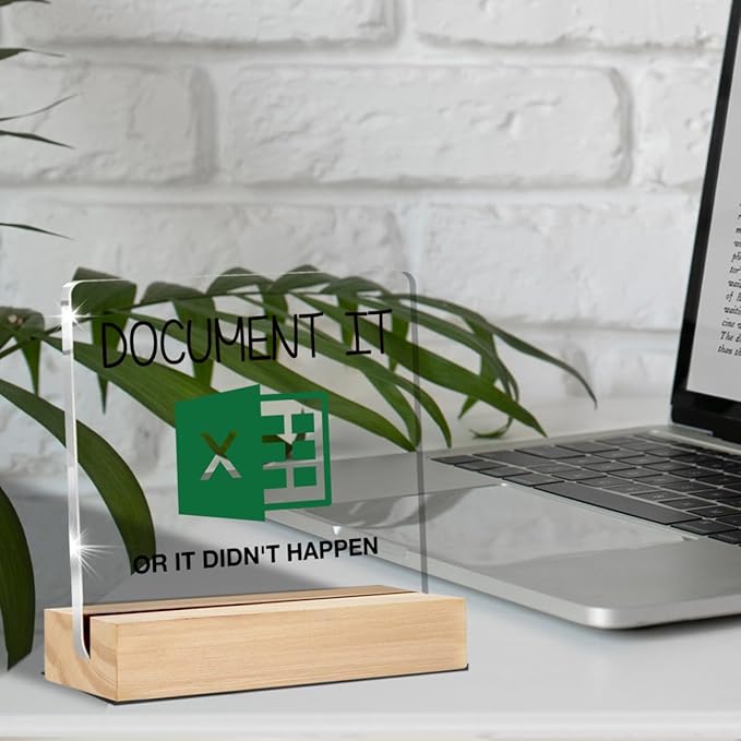 Funny HR Gifts Did You Document It Decor for Work Coworker Gifts for Human Resources Office Desk Decorative Signs Plaques 4 x 4 Inches acrylic