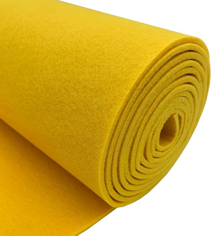 aufodara Felt Fabric 11.8 x 98.4 inch Craft Felt Fabric Roll, Felt 3mm Thick for Felt Table Mats DIY Arts & Crafts Patchwork Sewing Decorations (Yellow)