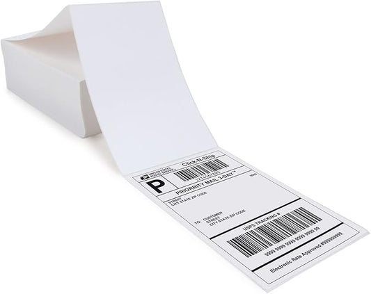L LIKED 4x6 Direct Thermal Labels, 500pcs Perforated Fanfold, Compatible Zebra & Rollo Printers