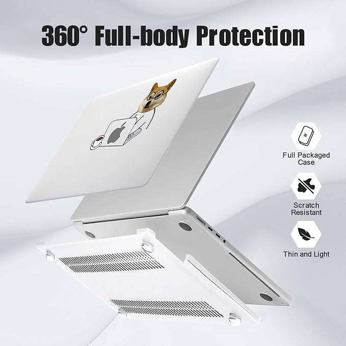 DTangLsm for MacBook Air 13 inch Case 2025 2024-2022 M4 M3 M2 A3240 A3113 A2681, Cute Plastic Hard Shell Cover for MacBook Air 13.6 inch Case Dog Mac Book Air M2 Cover+Keyboard Skin, Hard-Working Dog