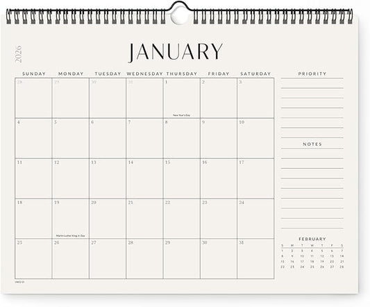 Jotsome Wall Calendar 2025-2026, Monthly Wall Calendar From Now to December 2026 14.2x11.2 inch for Home and Office, Easy Planning