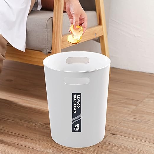 4 Pack Small Trash Can for Bathroom - 3 Gallon/12-Liter Wastebasket, Round Plastic Garbage Container Bin for Bedroom Office White.