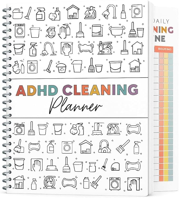 ADHD Cleaning Planner for Adults - Undated Daily Weekly Monthly Schedule & Checklist - Household Chores Organizer Journal