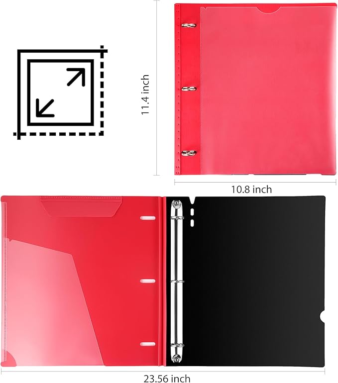 WOT I 12-Pack Telescoping 3 Ring Binder(0.75"), Expandable Flexible Binder - Patented Design for Easy Portability, Holds 160 Sheets, 4 Vibrant Colors, Perfect for School, Office&Home Organization