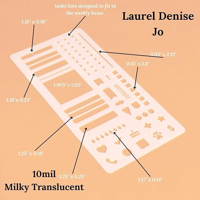 Calendar Stencils for Planners, Flexible Record Template, Scrapbook Drawing Ruler, Reusable Planner Stencil, Journaling Accessories for Lettering Banners Habit Tracker Stamps Bookmark