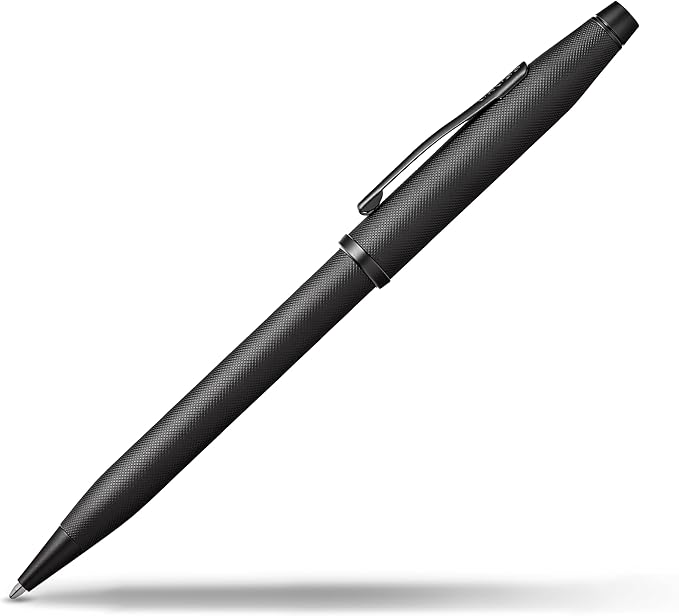 Cross Century II Refillable Ballpoint Pen Presented in a Luxury Gift Box - Medium Point, Black Ink, Black Micro-knurl