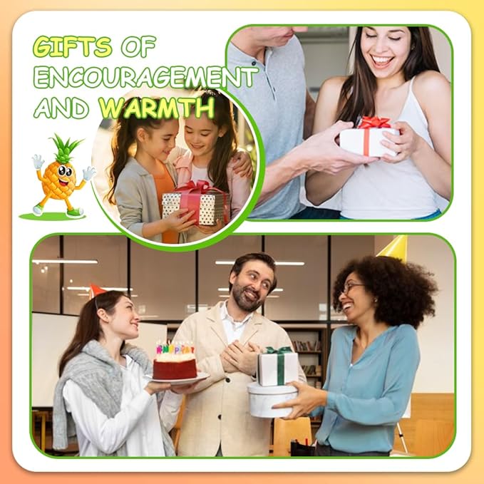 4PCs Emotional Support Crochet Set | Positive Potato, Emotional Support Pickle, Positive Poo, Pineapple | Emotional Support Coworker, Cool Things for The Office, Funny Office Decor, Cheer Up Stuff