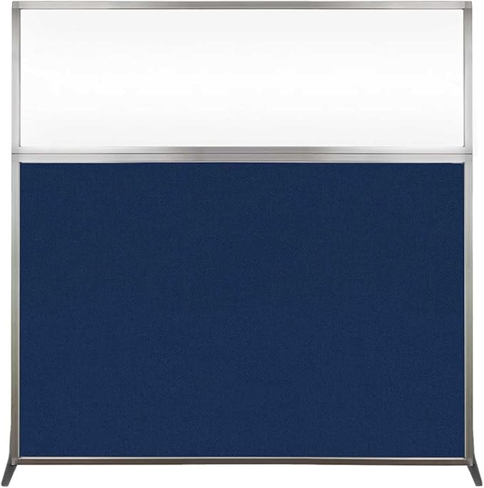 Versare Hush Screen Portable Room Divider | Workstation Wall Divider | Freestanding Privacy Hush Panels | Clear Windows | Fabric Office Divider Screen | Great for Room Separation