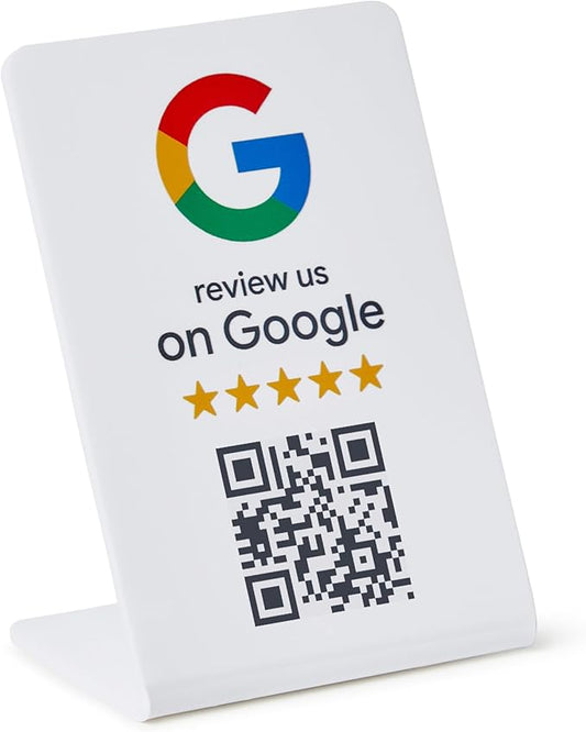 Google Review Stand - NFC & QR Code, Easy Setup, For All Businesses (1-Pack)