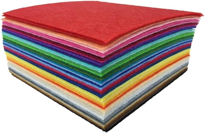 flic-flac 16PCS 8 x 12 inches (20 x 30cm) Assorted Color Felt Fabric Sheets Patchwork Sewing DIY Craft 1mm Thick