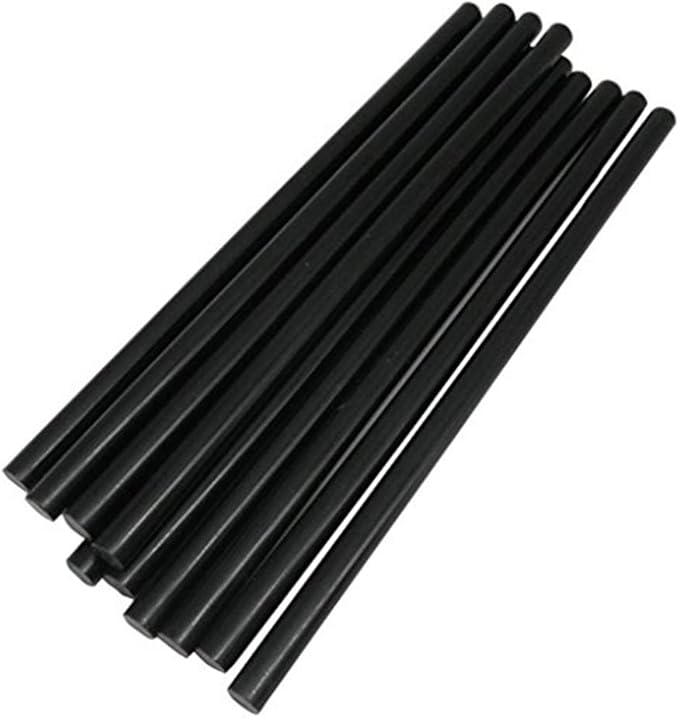 TRENDBOX Pack of 10 Black 7mmx200mm - Hot Melt Glue Sticks Strips Melting Adhesive for Handmade Craft DIY Home Office Project Craftwork Fix & Repairs