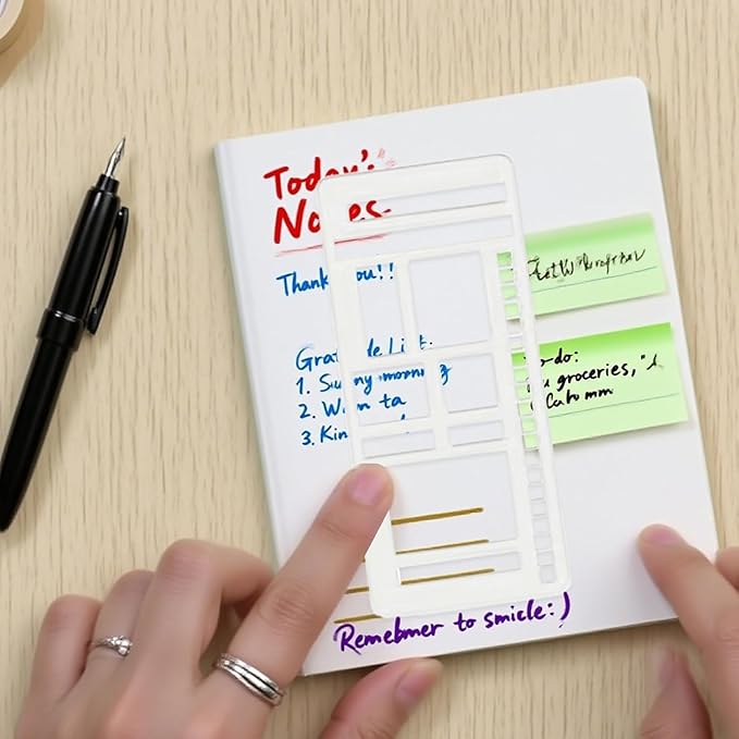 Handmade Flexible Record Template, Planner Stencils Set, Drawing & Lettering Templates for Journaling, Calendar, Scrapbooking & DIY Craft Supplies (Style-A1)