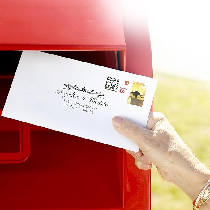 Custom Stamp Self Inking Return Address Stamp, Personalised with Text/Business Logo | Address/Wedding Stamp