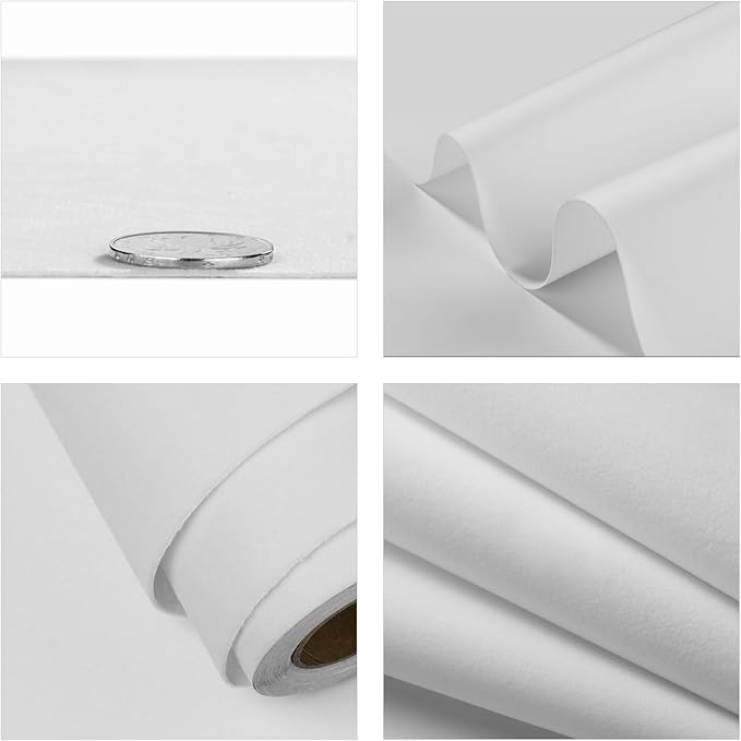 FunStick 15.8"x240" White Contact Paper Self Adhesive Velvet Flocking Liner for Jewelry Drawer Liner Soft White Velvet Felt Fabric Wallpaper Peel and Stick Shelf Liner Roll for Dresser Cabinets Walls