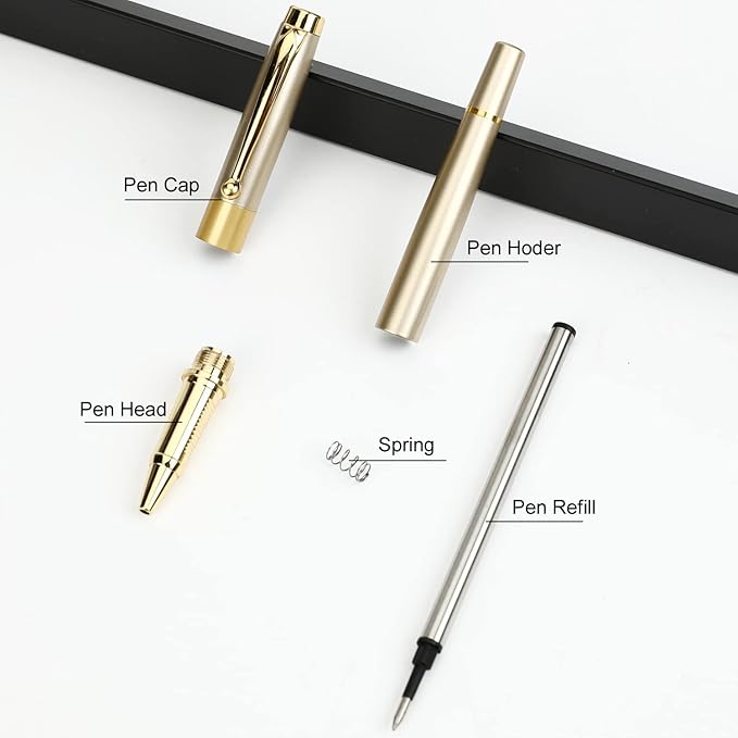 YIVONKA Ballpoint Pen Black Refill,Luxury Ballpoint Line width 0.5mm,Best Ball Pen Gift Set for Men & Women Professional Executive,Office,Nice BallPens Classy Gift Box (Gold)