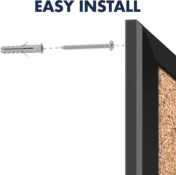 Quartet Cork Board, Bulletin Board, 4' x 3' Corkboard, Black Frame (2304B)