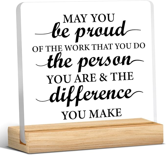 Thank You Gifts for Women Men, Appreciation Gifts for Coworkers Boss Leader Teacher Mentor Coach, New Job Gift, Coworker Acrylic Desk Sign Decor