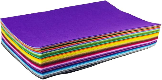 flic-flac 44PCS 8 x 12 inches (20 x 30cm) Assorted Color Felt Fabric Sheets Patchwork Sewing DIY Craft 1mm Thick … (20cm * 30cm, 44pcs)