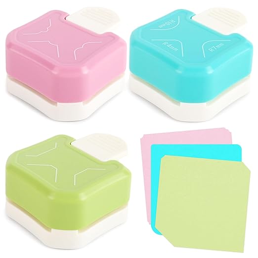 LOVEINUSA 3PCS 3-in-1 Punch Set (Rounder + Beauty Shape + Chamfer Edges), 3 Way Cutter for Scrapbooking, Photocards & DIY Paper Crafts, Works Great with Laminate, Precision Professional Cutting