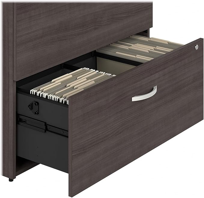 Bush Business Furniture Hybrid 2 Drawer Lateral File Cabinet-Assembled, Storm Gray