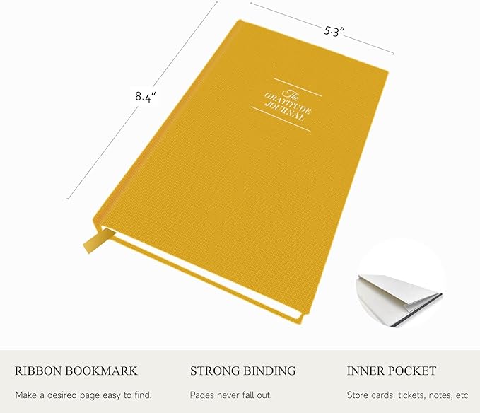 The Gratitude Journal - a Few Minutes a Day for More Happiness, Optimism, Affirmation & Reflection - An Effective Manifestation Guide Journal, Undated Daily Journals for Women & Men （Yellow）