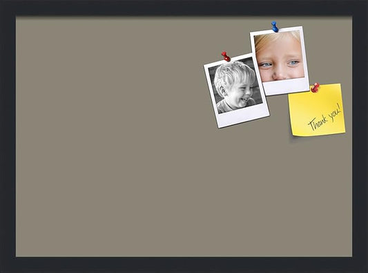 PinPix 21x15 Inch Cork Bulletin Board. This Decorative Framed Pin Board Comes with Pewter Design and a Satin Black Frame. Ideal for Home Office Decor or Message Board (PinPix-1812)